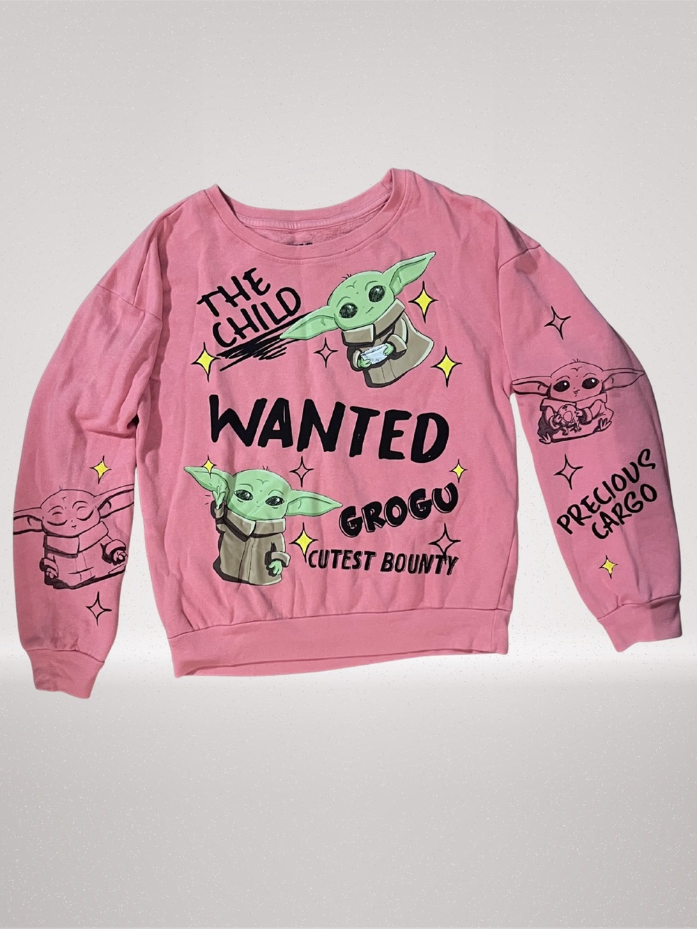 Star Wars Grogu The Child Wanted Pink Fleece Sweatshirt Girls Size Small